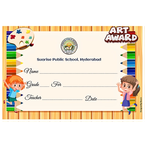 School Art Award 6 x 9 Inches